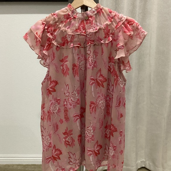 BiBi Pink Floral Ruffle Blouse - Picture 5 of 7